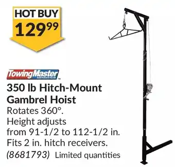 Princess Auto TowingMaster 350 lb Hitch-Mount Gambrel Hoist offer