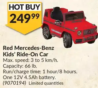 Princess Auto Red Mercedes-Benz Kids' Ride-On Car offer