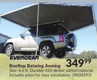 Princess Auto Evergear Automotive Rooftop Batwing Awning offer