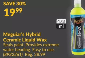 Princess Auto Meguiar's Hybrid Ceramic Liquid Wax offer