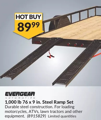 Princess Auto Evergear 1,000 lb 76 x 9 in. Steel Ramp Set offer
