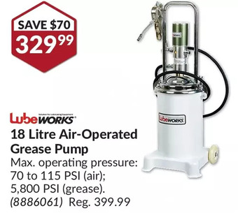 Princess Auto Lubeworks 18 Litre Air-Operated Grease Pump offer
