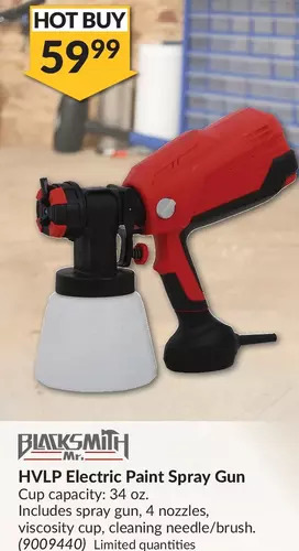 Princess Auto Mr. Blacksmith HVLP Electric Paint Spray Gun offer