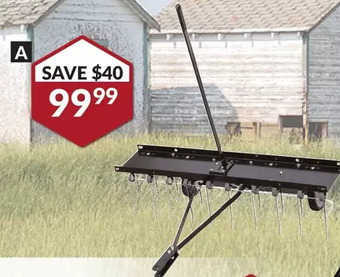 Princess Auto Red Rock 40 in. Tow-Behind Dethatcher offer