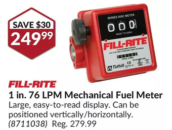 Princess Auto Fill-Rite 1 in. 76 LPM Mechanical Fuel Meter offer