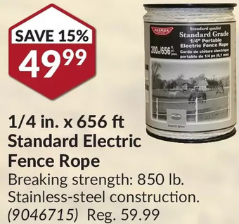 Princess Auto 1/4 in. x 656 ft Standard Electric Fence Rope offer