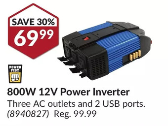 Princess Auto Power Fist 800W 12V Power Inverter offer