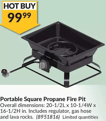 Princess Auto Portable Square Propane Fire Pit offer