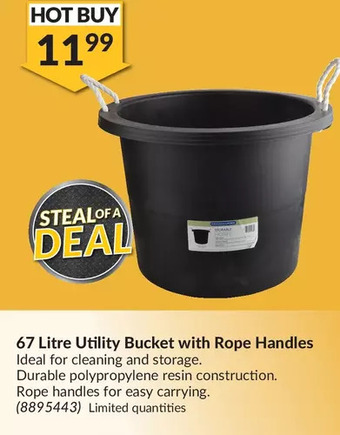 Princess Auto 67 Litre Utility Bucket with Rope Handles offer