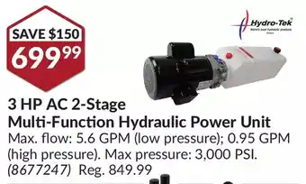 Princess Auto Hydro-Tek 3 HP AC 2-Stage Multi-Function Hydraulic Power Unit offer
