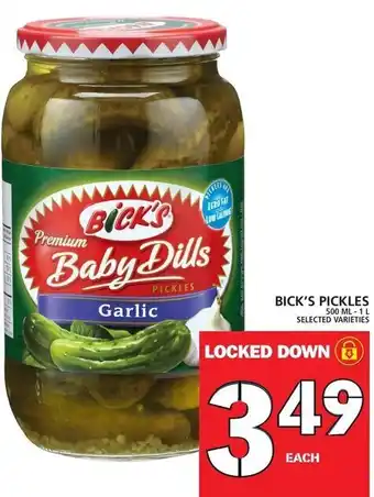 Food Basics Bick's Pickles 500ml-1L offer