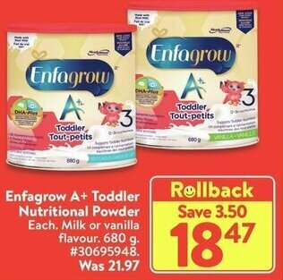Walmart Enfagrow A+ Toddler offer