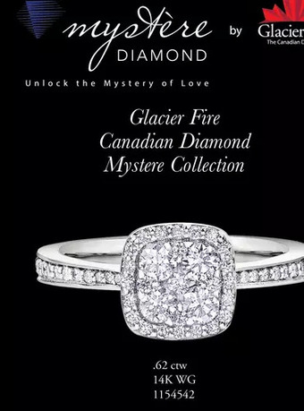 Charm Diamond Glacier Fire 14k White Gold 0.62ctw Canadian Diamond Mystere Ring offer