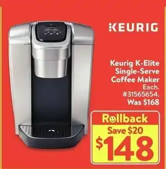 Walmart Keurig K-Elite Single-Serve offer