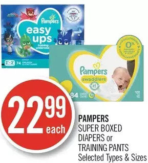 Shoppers Drug Mart Pampers Super Boxed Diapers or Training Pants offer