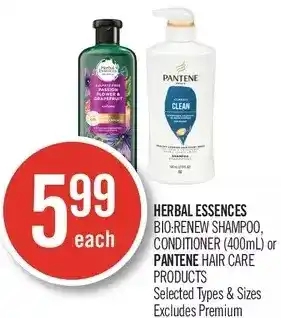 Shoppers Drug Mart Herbal Essences Bio:Renew Shampoo, Conditioner or Pantene Hair Care Products offer