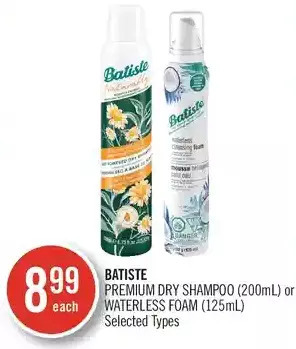 Shoppers Drug Mart Batiste Premium Dry Shampoo or Waterless Foam offer