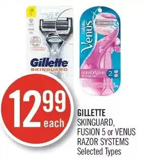 Shoppers Drug Mart Gillette Skinguard, Fusion 5 or Venus Razor Systems offer