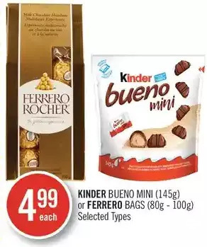 Shoppers Drug Mart Kinder Bueno Mini or Ferrero Bags offer