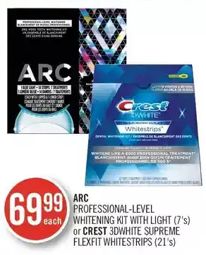 Shoppers Drug Mart Arc Professional-Level Whitening Kit with Light or Crest 3DWhite Supreme Flexfit Whitestrips offer