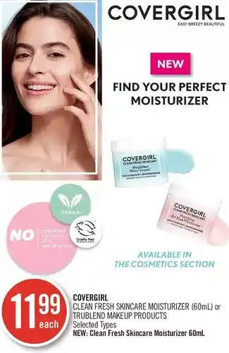 Shoppers Drug Mart CoverGirl Clean Fresh Skincare Moisturizer or Trublend Makeup Products offer