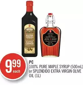 Shoppers Drug Mart PC 100% Pure Maple Syrup or Splendido Extra Virgin Olive Oil offer