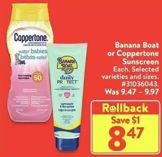 Walmart Banana Boat or Coppertone offer