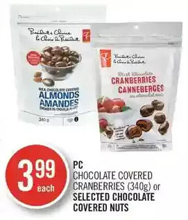Shoppers Drug Mart PC Chocolate Covered Cranberries or Chocolate Covered Nuts offer
