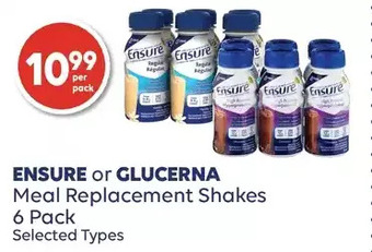 Shoppers Drug Mart Ensure or Glucerna Meal Replacement Shakes offer