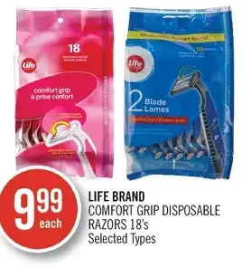 Shoppers Drug Mart Life Brand Comfort Grip Disposable Razors offer