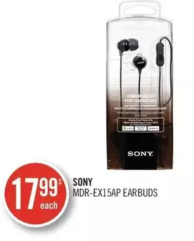 Shoppers Drug Mart Sony Mdr-Ex15AP Earbuds offer