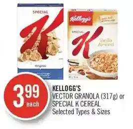 Shoppers Drug Mart Kellogg's Vector Granola or Special K Cereal offer