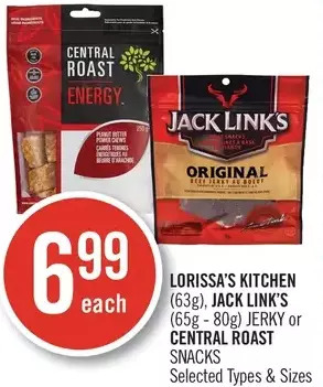 Shoppers Drug Mart Lorissa's Kitchen, Jack Link's Jerky or Central Roast Snacks offer