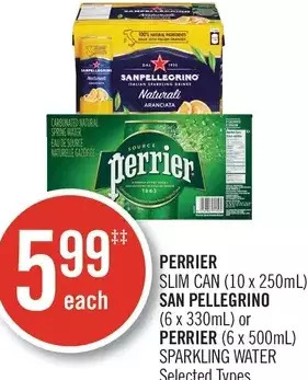 Shoppers Drug Mart Perrier Slim Can, San Pellegrino or Perrier Sparkling Water offer