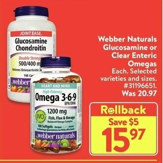 Walmart Webber Naturals Glucosamine offer