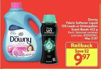 Walmart Downy Fabric Softener Liquid offer