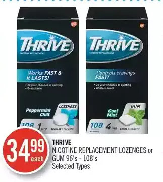 Shoppers Drug Mart Thrive Nicotine Replacement Lozenges or Gum offer
