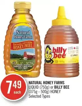 Shoppers Drug Mart Natural Honey Farms Liquid or Billy Bee Honey offer
