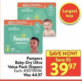 Walmart Pampers Baby-Dry Ultra offer