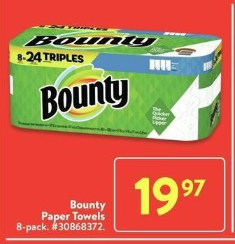 Walmart Bounty Paper Towels offer