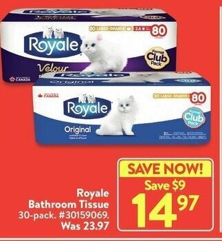 Walmart Royale Bathroom Tissue offer