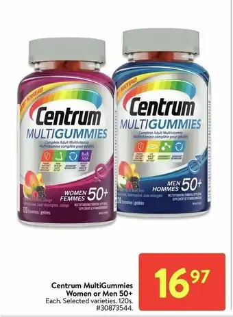 Walmart Centrum MultiGummies Women or Men 50+ offer