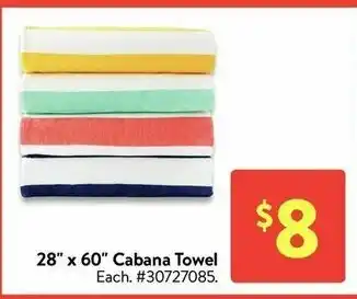 Walmart 28" x 60" Cabana Towel offer
