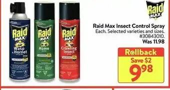 Walmart Raid Max Insect Control Spray offer