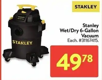 Walmart Stanley Wet/Dry 6-Gallon Vacuum offer