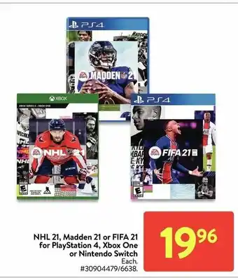 Walmart NHL 21, Madden 21 or FIFA 21 offer