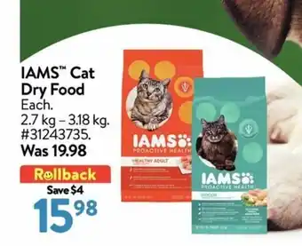Walmart IAMS Cat Dry Food offer