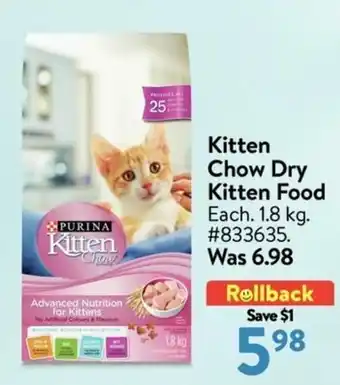 Walmart Kitten Chow Dry Kitten Food offer