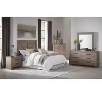 Aaron's 5-piece adorna queen bedroom set w/ 12" serene sky plush pillow top mattress offer