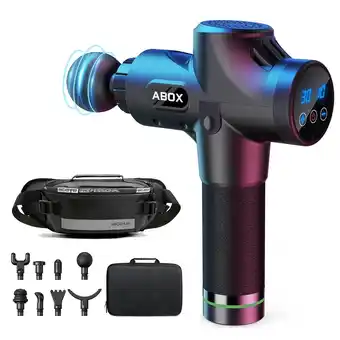 Best Buy Abox P009 Massage Gun,Tissue Percussion Handheld Massager,30 Speeds for Neck Back Shoulder Muscles with 8 Massage Heads ( Ran offer